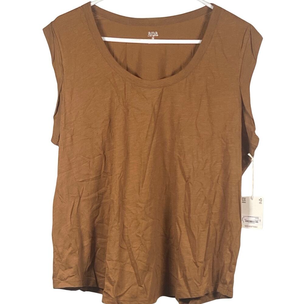 a.n.a. a New Approach Tank Top Women's Size 0X Wide Strap Royal Brown NEW